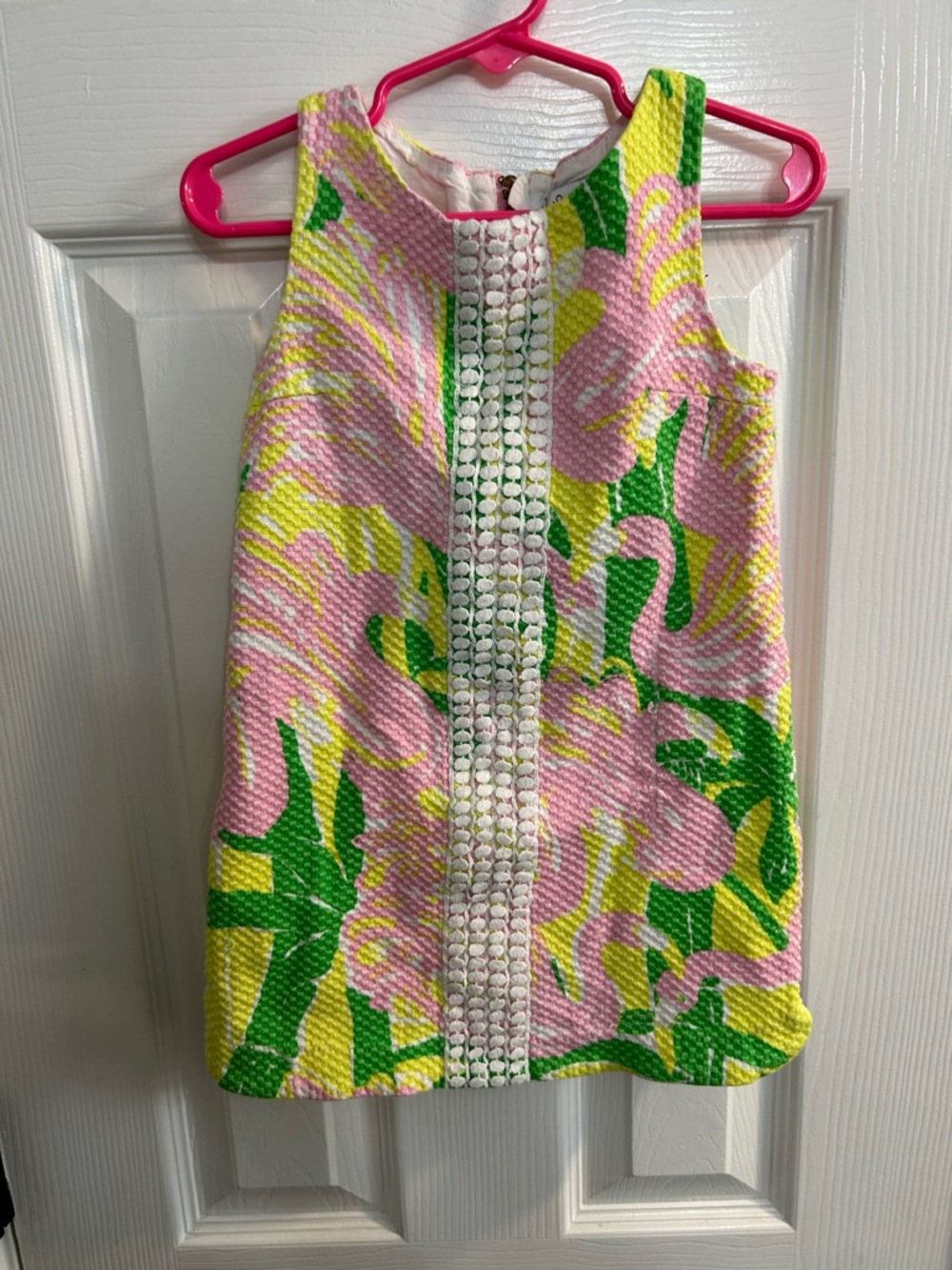 Lily Pulitzer For Target Fan Dance Flamingo Sleeveless Dress Girl Sz XS 4/5